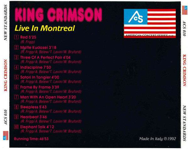 King Crimson – New Standards - CD - Unofficial - NUEVO - PRECINTADO / NEW - SEALED.