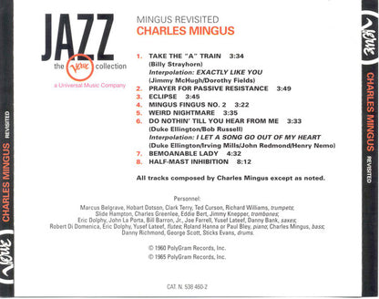 Charles Mingus – Mingus Revisited - CD - New, unplayed, but not sealed.