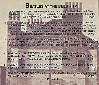 BEATLES CD At The Beeb - TV