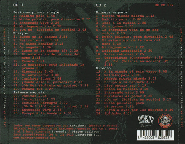 Eskorbuto - Maldito País (Primera Época 1982-84) (2xCD, Comp, RE)