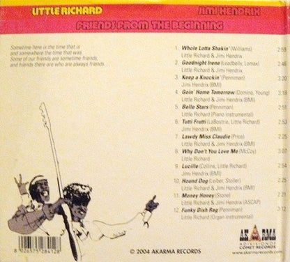 Jimi Hendrix - Little Richard – Friends From The Beginning - CD - Digipak - 2004 - Akarma – AK 284 - NUEVO - PRECINTADO / NEW – SEALED.