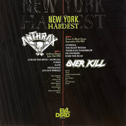 ANTHRAX / OVERKILL LP New York Hardest (Green White Black Tricolour Vinyl)