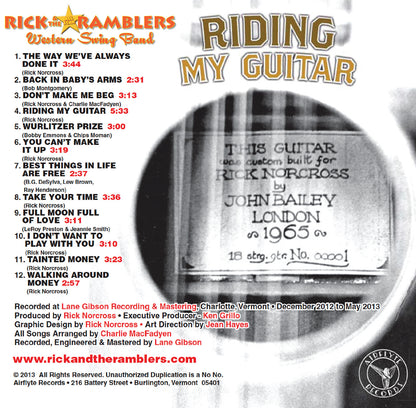 Rick And The Ramblers - Riding My Guitar - CD- Digipak - Very Good Condition (VG+ / M-)
