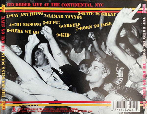 The Bouncing Souls – Tie One On (Live) - CD - Very Good Condition (VG+ / M-)