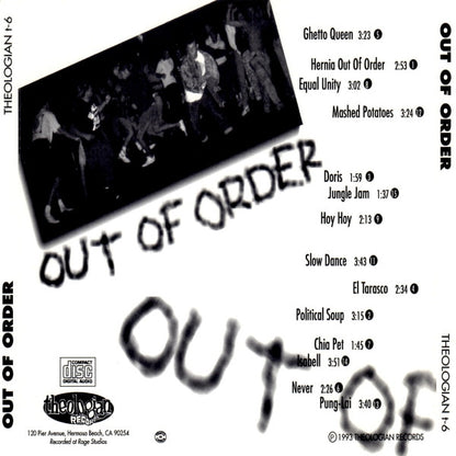 Out Of Order – Out Of Order - CD - 1993 - Theologian Records – t-6 - Buen Estado / Good Condition (VG / VG+)