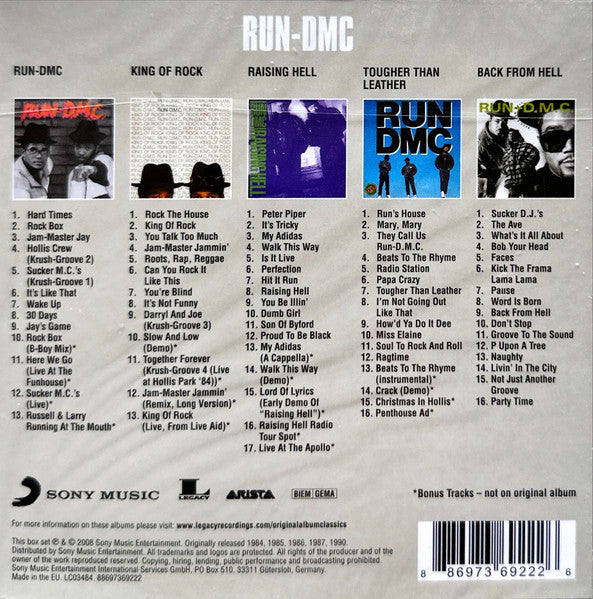 Run-DMC – Original Album Classics - 5xCD Box Set - NUEVO / PRECINTADO - NEW / SEALED.