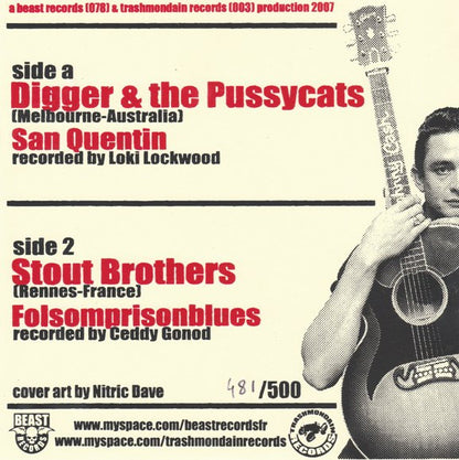 Stout Brothers / Digger And The Pussycats – The Man Is Back - 7" - 2007 - Beast Records – BR078 - Like New / Like New (M- / M-)