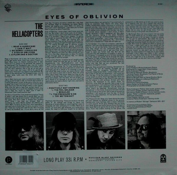 The Hellacopters ‎– Eyes Of Oblivion - LP - 2022 - Nuclear Blast – NB 6300-1, Psychout Records – NB 6300-1 - NUEVO / PRECINTADO - NEW / SEALED.