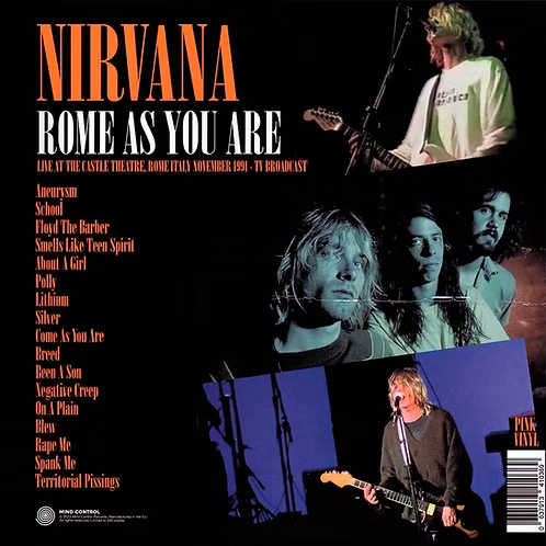 NIRVANA LP Come As You Are Live At The Castle Theatre, Rome, Italy 1991 (Pink)