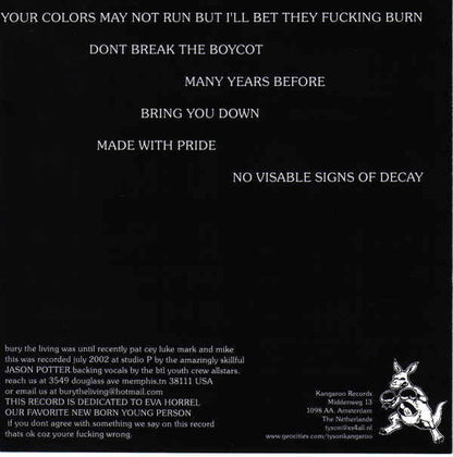 Bury The Living – Bathed In Blood And Climbing Over The Dead - 7" - Like New (M- / M-)