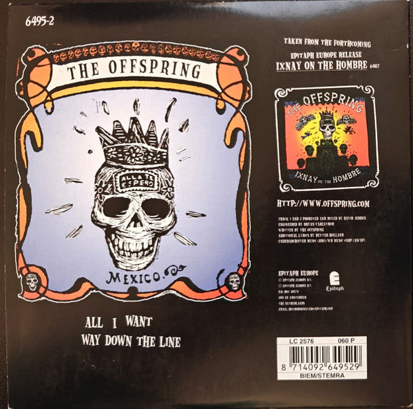 The Offspring – All I Want - CD Single, Cardboard Sleeve - Very Good Condition (VG+ / VG+)