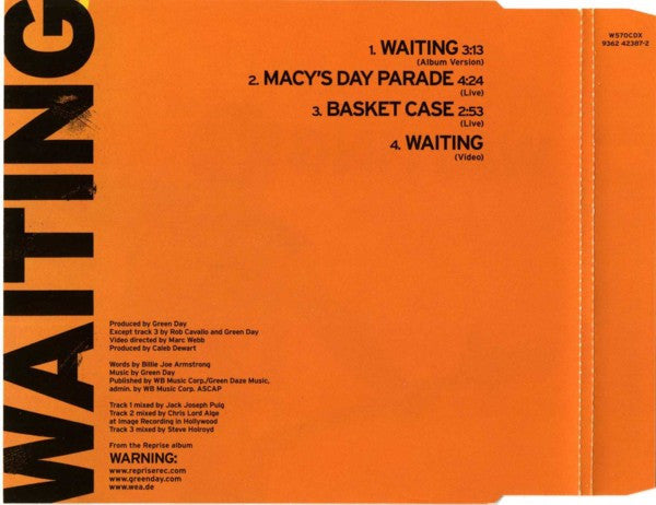 Green Day - Waiting - CD - CD Very Good Condition / Cover Very Good Condition (VG+/VG+)