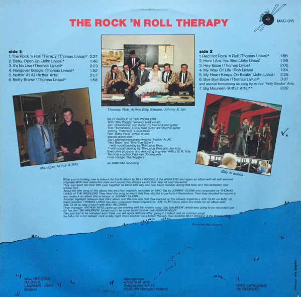 Billy Wiggle & The Wigglers – The Rock-N-Roll Therapy - LP - Mac Records – MAC-015 - Good Condition (VG+ / VG)