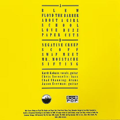 NIRVANA LP Bleach (Yellow Colored Vinyl) Australian Yellow Lettering