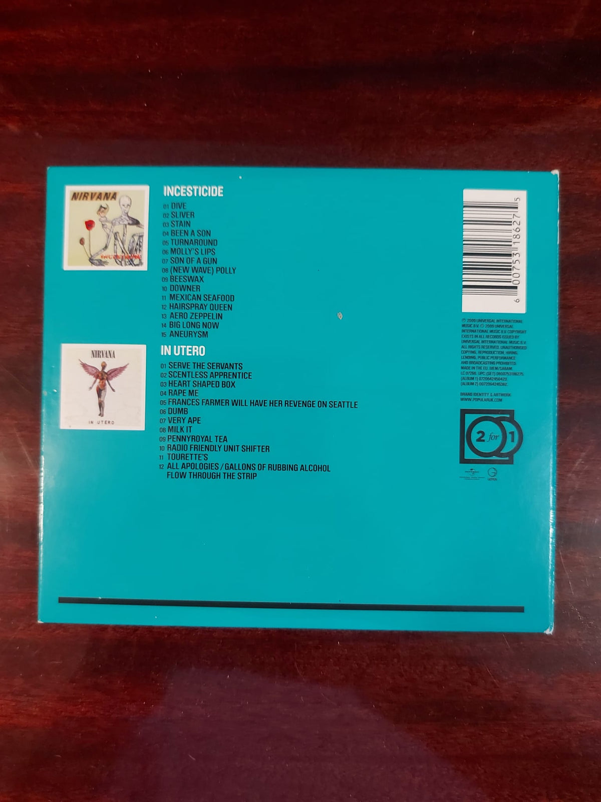 Nirvana – Incesticide + In Utero - 2xCD - Digipak - Sticker Residue On Front Cover - Very Good Condition (VG+ / VG+)