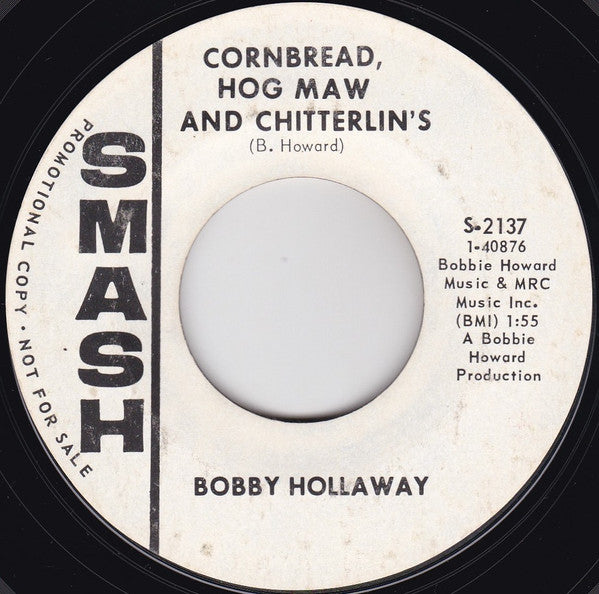 Bobby Hollaway – Funky Little Drummer Boy / Cornbread, Hog Maw And Chitterlin's - 7" - 1967 - Smash Records – S-2137 - Vinyl Near Mint / Generic Sleeve (M-/Generic)