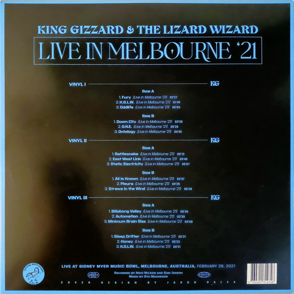 King Gizzard & The Lizard Wizard - Live In Melbourne '21 (Live At Sidney Myer Music Bowl) (3xLP, Album, Ltd, Clear)