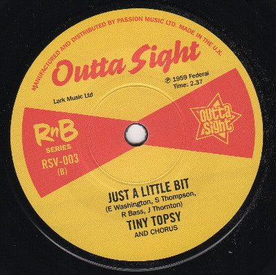Etta James / Tiny Topsy – Seven Day Fool / Just A Little Bit - 7" - 2012 - Outta Sight – RSV-003 - Vinyl Very Good Plus / Generic Cover (VG+/Generic)