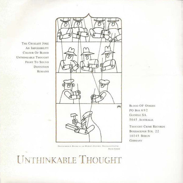 Blood Of Others ‎– Unthinkable Thought - 7" - 2000 - Thought Crime Records ‎– TCR 025 - Como Nuevo / Like New (M- / M-)