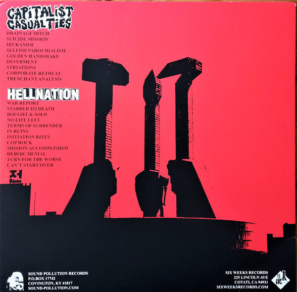 Capitalist Casualties / Hellnation – LP - 2008 - Sound Pollution Records – POLLUTE 101, Six Weeks – SW-114 - NEW – SEALED.