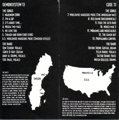 D.S.-13 / Code 13 – 13 Song Split 7" - 7" - 2000 - Havoc Records – HC7023 - Vinyl Near Mint / Cover Near Mint (M-/M-)