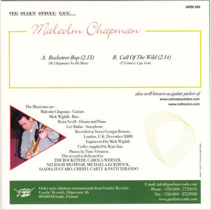 Malcolm Chapman – The Great Guitar Man - 7" - Goofin' Records – GRSI 205 - Vinyl Near Mint / Cover Near Mint (M-/M-)