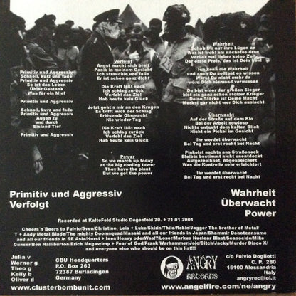 Cluster Bomb Unit – Last Band Standing - 7" - 2003 - Angry Records – AR10 - Vinilo Como Nuevo / Portada Como Nueva (M-/M-).