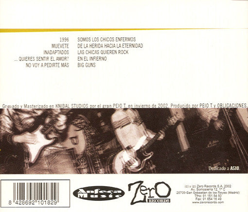 Obligaciones – Try To Scream, Try To Cry - CD - 2002 - Anfeca Music – ANF 018.2