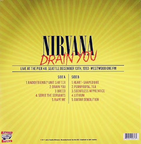 NIRVANA LP Drain You (Live At The Pier 48, Seattle December 13th, 1993)