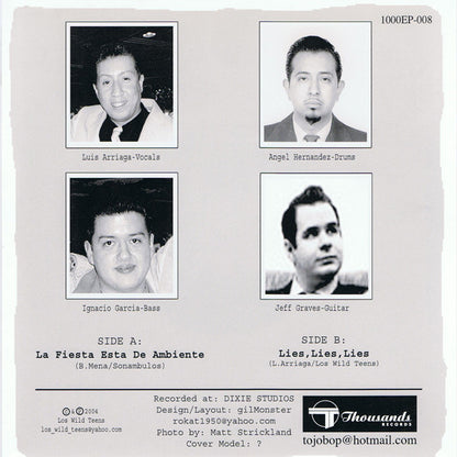Lil Luis Y Los Wild Teens – Wild Juvenile Rock N' Roll - 7" - 2004 - Thousands Records – 1000EP-008 - Como Nuevo / Like New (M-/M)