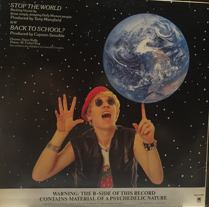 Captain Sensible – Stop The World - 12", 45 RPM, Maxi-Single - Spanish Edition. 1983 - A&M Records – AMS 12-9274 - Vinyl Near Mint (M-) / Sleeve Very Good (VG)