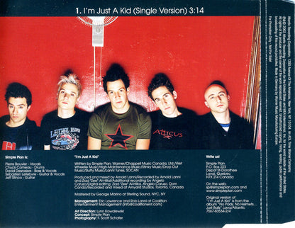 Simple Plan ‎– I'm Just A Kid - CD-SG - Promo - 2002 - Atlantic ‎– PR 03102, Lava ‎– PR 03102 - CD Very Good Plus (VG+) / Sleeve Very Good Plus (VG+)