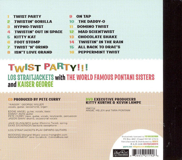 Los Straitjackets With The World Famous Pontani Sisters And Kaiser George – Twist Party!!! - CD+DVD - Punch Hole at Barcode. Agujero en el Código de Barras - Yep Roc Records ‎– YEP 2119 - Muy Buen Estado / Very Good Condition (VG+ / VG+)