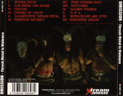 Omission – Thrash Metal Is Violence - CD - New, unplayed but not sealed.