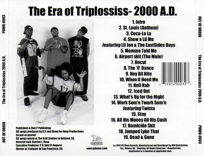 Out Of Order – 2000 A.D. (The Era Of Triplossiss) - CD - 2001 - P.D. Waxx Records – PDWR-0003 - CD Very Good Plus (VG+) / Cover Mint (M)