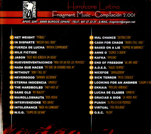 Hardcore Latino 2001 - CD - New unplayed but not sealed.