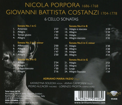Adriano Maria Fazio - Porpora Costanzi - 6 Cello Sonatas - CD - Like New (M- / M-)