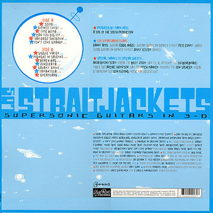 Los Straitjackets – Supersonic Guitars In 3-D - LP + Gafas 3D Glasses - Signed On Back Cover / Firmado en Contraportada - 2003 - Yep Roc Records – LP-YEP-2047 - Vinilo Muy Buen Estado / Portada Muy Buen Estado (VG+/VG+)