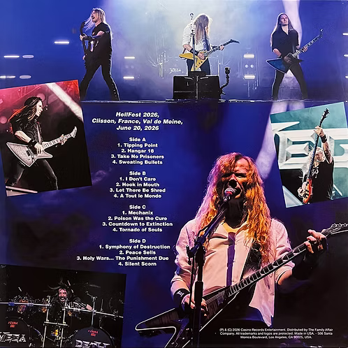 MEGADETH 2xLP Hellfest (Turquoise Coloured Vinyl) 150 Numbered Copies