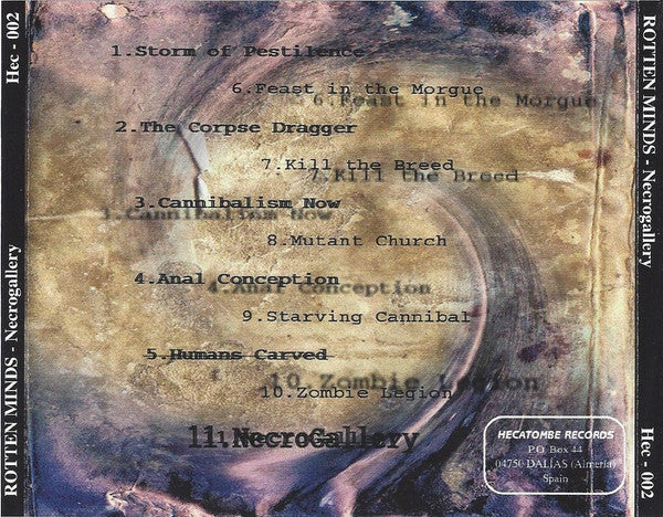 Rotten Minds – Necrogallery - CD - CD Como Nuevo / Portada Como Nueva (M-/M-)
