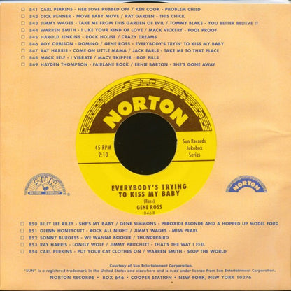 Roy Orbison / Gene Ross – Domino / Everybody's Tryin' To Kiss My Baby - 7" - 2001 - Norton Records – 846 - Like New / Like New (M- / M-)