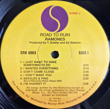 Ramones ‎– Road To Ruin - LP - 180 gram - 2001 - Sire ‎– SRK 6063 - Vinyl Near Mint / Cover Very Good (M-/VG+)