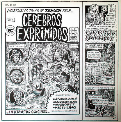 Cerebros Exprimidos – Más Suicidios - LP - Original Inner Sleeve - 1990 - Munster Records – MR 004 - Very Good Condition (VG+ / VG+)