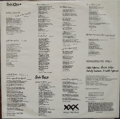 Adolescents – Balboa Fun Zone - LP - 1988 - Roadrunner Records – RR 9494 1, Triple X Records – Vinyl Very Good Plus (VG+) / Cover Very Good Plus (VG+)