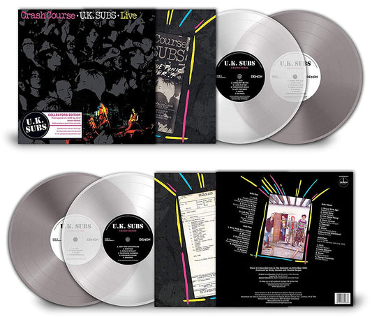 U.K. Subs ‎– Crash Course - 2x10” - GRIS / GREY + TRANSPARENTE / CLEAR - 2019 - Demon Records – UKSUBSDEM003