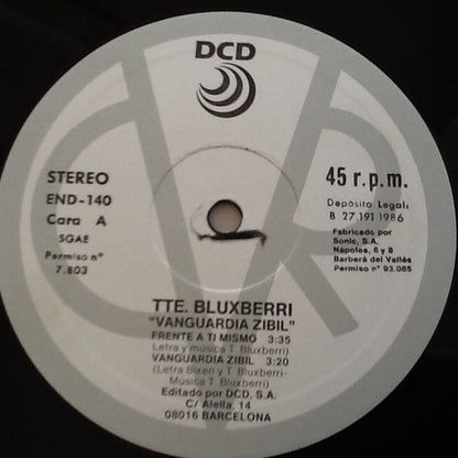 Teniente Bluxberri, Vanguardia Zibil – De Rendirse.....Nada - 12" - 1986 - Vanguardia Civil Records – VCR-0 - Vinyl Near Mint / Cover Near Mint (M-/M-).