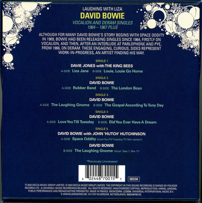 David Bowie - Laughing With Liza (The Vocalion And Deram Singles 1964-1967 Plus) - 5x7"