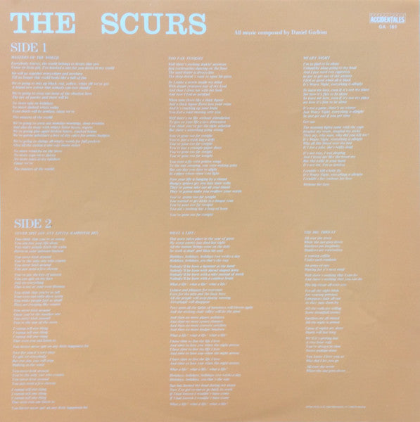 The Scurs – The Scurs - LP - With Insert - 1987 - Grabaciones Accidentales – GA-161 - Vinyl Very Good Condition / Sleeve Very Good Condition (VG++/VG++)