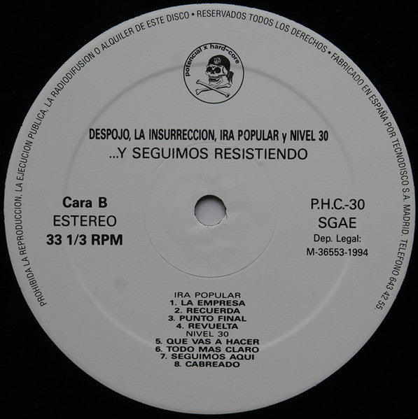 Y Seguimos Resistendo - LP - 1994 - Potencial Hardcore – PHC-30 - New Vinyl / Cover in Very Good Condition (M/VG+)