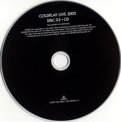 Coldplay – Live 2003 - CD+DVD - Like New (M- / M-)